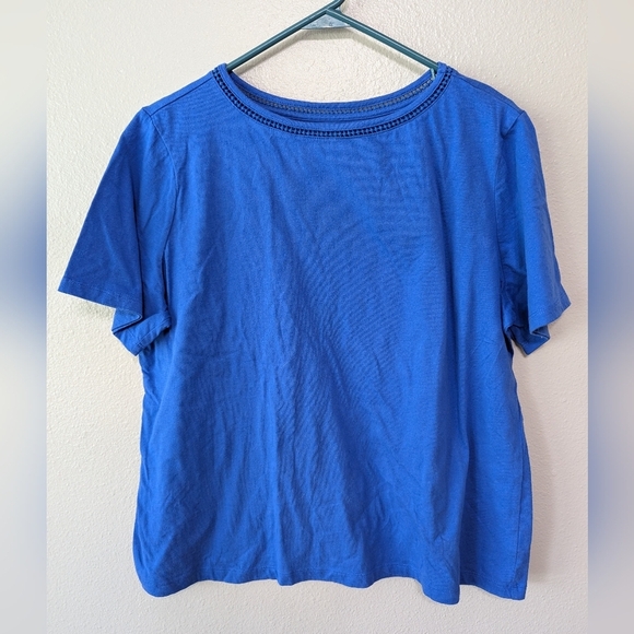 Coral Bay Tops - Coral Bay petite women's blue shirt size PXL